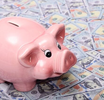 Piggy Bank on Top of Dollar Bills